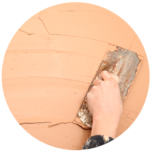 had against a wall plastering
